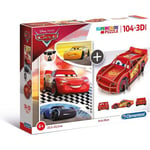 Palapeli Clementoni Cars (Lightning McQueen), 104 kpl + 3D-malli