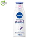 NIVEA Lavender Body Lotion 400ml - Moisturiser for Dry Skin with Natural Oils