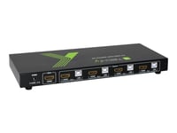 Techly 4X1 Usb Hdmi Kvm Switch 4Kx2k - Omkopplare För Tangentbord/Video/Mus/Ljud/Usb - 4 X Kvm/Ljud - 1 Lokal Användare - Skrivbordsmodell