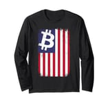 BTC Bitcoin American Flag Crypto Revolution Long Sleeve T-Shirt