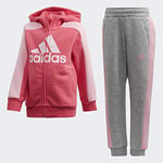 Adidas LK GFX HDY Set Survêtement Mixte Enfant, Real Pink S18/Medium Grey Heather/Light Pink, FR : 3XL (Taille Fabricant : 3-4Y)