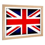 Big Box Art Framed Print of Union Jack British Flag (5) Design | Wall Art Picture | Home Decor for Kitchen, Living, Dining Room, Bedroom, Hallway, Office, Oak, A2 / 24.5x18 Inch / 62x45cm