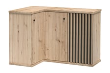 Aldbrough Hjørnekommode 123x86x82 cm - Natur/Svart Kommode Svart,Natur