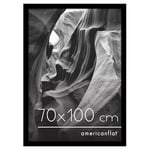 Americanflat Cadre Photo 70x100 cm en Noir - Bois D'ingénierie avec Verre Résistant aux Chocs et Matériel de Suspension - Formats Horizontaux et Verticaux pour Mur