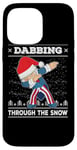 Coque pour iPhone 14 Pro Max Pull de Noël Ugly Dabbing Through The Snow Uncle Sam