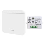 Mini Commutateur Wifi Sans Fil Recepteur De Telecommande Rf 2500W 10A Avec 1 Interrupteur Mural Sans Fil Contrôle Intelligent Par L'Application Tuya Compatible Avec Alexa/Google Home