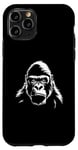 Coque pour iPhone 11 Pro Gorilla Silhouette, Gorilla, Dos argenté, Homme, Femme