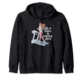 Life is Better in Running Shoes Gym Fitness Treadmill Runner Zip Hoodie