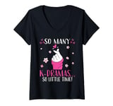 Womens K Drama So Many K-Dramas So Little Time Korean Drama V-Neck T-Shirt