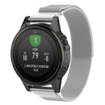 Garmin Fenix 5S milanese ruostumaton teräs magneettinen vaihto ranneke kellolle - Hopea Hopea/Harmaa