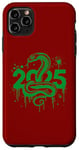 Coque pour iPhone 11 Pro Max Bonne année chinoise - Serpent vert - Nouvel An chinois 2025