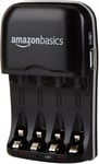 Amazon Basics 4 Slot Ni-MH AA & AAA Battery Charger With Indicator LEDs, With U