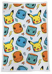 Nemesis Now Pokémon Starter Throw 100 * 150cm, Pokémon Blanket, Starter Throw, Luxuriously Soft, Official Pokémon Merchandise, White