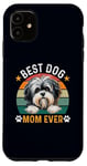 Coque pour iPhone 11 Meilleure mère de chien Lowchen de tous les temps, propriétaire et amante de chiens amusants et rétro