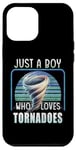 Coque pour iPhone 14 Pro Max Storm Chaser Just A Boy Who Loves Tornado Retro 80s Weather