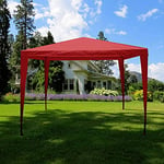 Garden Vida Tonnelle de réception Pop-up 3 x 3 m imperméable avec Sac de Transport Rouge