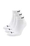 Puma Quarter Sock 3 Pack Quarter - White, EU 35-38