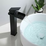 Robinet Salle de Bain Robinet Lavabo Noir Mat Mitigeur Lavabo pour Vasque à Poser Mélangeur Lave Main Acier Inox Anti-oxydation sans Plomb