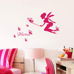 Stickers Prénom Personnalisé | Sticker Autocollant Nom Personnalisable - Décoration Murale Chambre Enfant | 2 Planches de 30 x 40 cm et 40 x 30 cm - Fushia