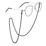 FOCALOOK Chaîne de Lunettes de Vue Noire en Acier, Chaînette Lunette Homme 3mm/72cm