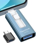 Clé Usb 256 Go Pour Téléphone Portable, Clé Usb C | Stylo Usb 256 Go, Clé Lphone Pour Télécharger Des Photos, 4 En 1 Mémoire Externe Lphone Avec Ios,Android,Micro Usb,Type C/Smartphone,[Q2408]