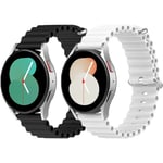 2-pack Ocean Sport Band för Samsung Galaxy Watch Band Mjukt silikon för Galaxy Watch 5 Pro/Galaxy Watch 4/Galaxy Watch Active 2/Gear Sport