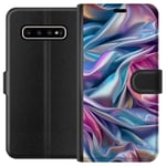 Samsung Galaxy S10+ Sort Lommebokdeksel Cellofan