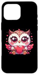 iPhone 16 Pro Max Owl Valentines Day Heart Kawaii Anime Owl For Girls Women Case