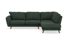 Trend Lyx Sjeselongsofa Høyre - Mørk grønn Kordfløyel Sofa med sjeselong Grønn