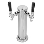 Stainless Steel Cylinder Draft Beer Tower With 2 Faucet Tap Brewing Accessory RE