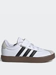 adidas Sportswear Kids Unisex VL Court 3.0 Velcro Trainers - White/Black, White/Black, Size 2 Older