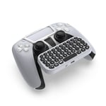 Contrôleur De Jeu Keyborad Pour Ps5 Bluetooth Chatpad Qwerty Key Panel Haut-Parleur Intégré Pour Sony Playstation 5 Gamepad Accessoires, Blanc