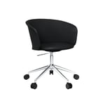 HEM - Kendo Swivel Chair 5-star Castors - Black Leather/Polished - Black - Svart - Kontorsstolar - Metall/Trä/Syntetiskt/Skum/Ull