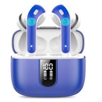 Ear Buds Wireless Earbuds, 50Hrs Playtime Bluetooth Earphones, Bluetooth Headphones 5.3, In Ear with 4 ENC Call Noise Cancelling Mics, Bass Boost 85%, Earbuds IPX7 Waterproof, USB-C(Dark Blue)