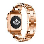 Rhinestone Metallarmband Apple Watch 45mm Series 8 Rose Guld