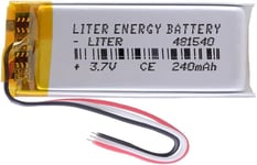 Batterie à 3 Fils 481540 LiPo 3.7V 240mAh 0.888Wh 1S 5C Liter Energy Battery Rechargeable avec PCM thermistance NTC Montre électronique Ne Convient Pas à la Radiocommande 42x15x5mm.[G1674]