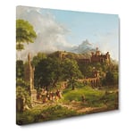 The Departure by Thomas Cole Classic Painting Canvas Wall Art Print Ready to Hang, Framed Picture for Living Room Bedroom Home Office Décor, 20x20 Inch (50x50 cm)