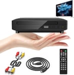 Mini lecteur DVD portable pour téléviseur, lecteur DVD HDMI avec câble HDMI/RCA inclus, lecteur DVD HD 1080p pour TV, toutes les régions, mémoire Breakpoint, Pal/Ntsc intégré, USB 2.0