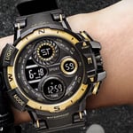 Black Digital Watch for Men Sports Watches Waterproof Outdoor Chronograph Hand C