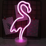 Flamingo Neonljus LED-skylt för sovrumsdekoration USB-batteridriven flickrumdekoration perfekt födelsedagspresent