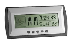 TFA Dostmann Station météo Digitale, 35.1065, température intérieure, humidité, valeurs maximales et minimales, Heure et Date, Alarme de réveil