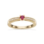 Scrouples Kleopatra Queen 14 karat guld Ring Med Diamanter 0,12 Carat H-W/SI Og Rubin