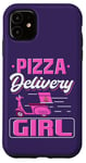 Coque pour iPhone 11 Pizza Delivery Girl Citation Amateur de pizza Italien Fast Food