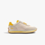 Lacoste Sneakers L-Spin femme en cuir et textile Taille 39 Beige/jaune