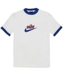 Nike Childrens Unisex Vintage Boys Logo T-Shirt - White - Size Large