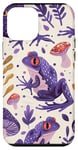 Coque pour iPhone 12 mini Violet Abstrait Tropical Grenouille et Champignon Cottagecore Art