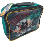 Disney Phineas And Ferb Lunch Bag, Handle, Fully Lined Zipped, School, 27 x 28cm