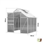 TERRE JARDIN - Serre de jardin aluminium et polycarbonate 3,6 M²  Translucide