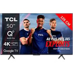 TV TCL QLED 4K 126 cm 50T7B - Noir - Google TV - Wi-Fi - Bluetooth - Chromecast - T-cast - HLG, HDR10, HDR10+