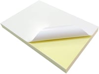 A4 Feuille Autocollante Imprimante,20 Feuilles Blanc le Papier Mat étiquettes Papier Autocollante papier d'impression pour Imprimante à Jet d'encre